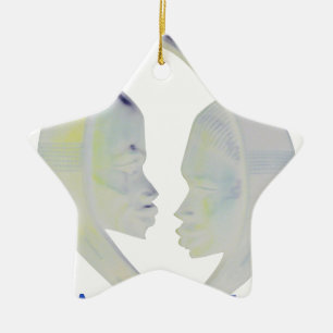 African Print Hakuna Matata Design Ceramic Ornament