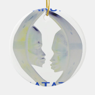 African Print Hakuna Matata Design Ceramic Ornament