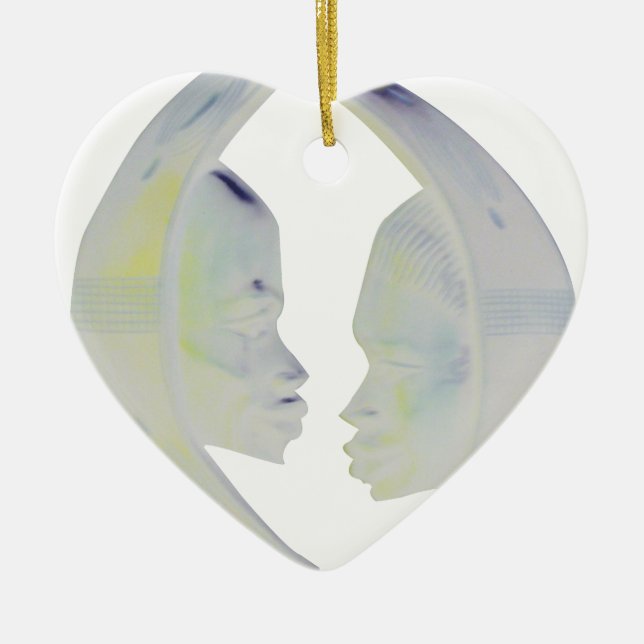 African Print Hakuna Matata Design Ceramic Tree Decoration (Front)