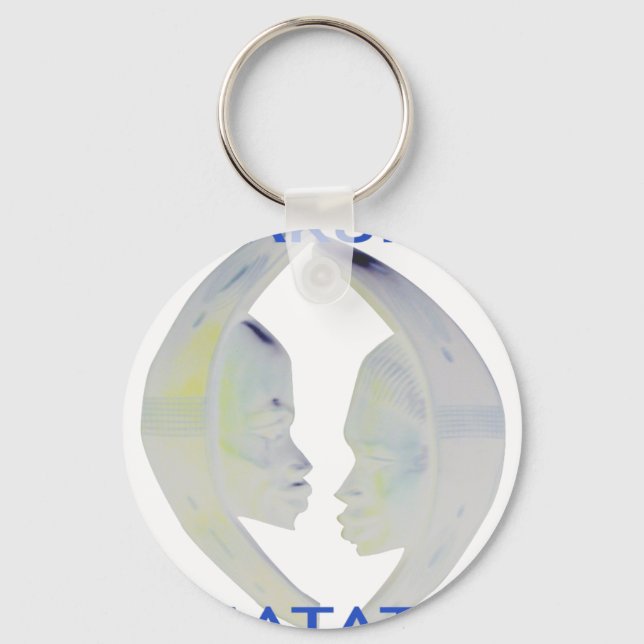 African Print Hakuna Matata Design Key Ring (Front)