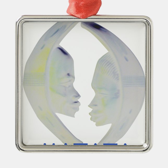 African Print Hakuna Matata Design Metal Tree Decoration (Front)