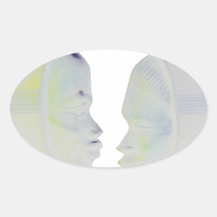 African Print Hakuna Matata Design Oval Sticker