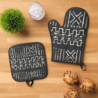 African Print Oven Mitt & Pot Holder Set