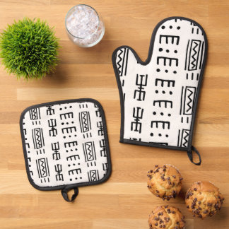 African Print Oven Mitt & Pot Holder Set