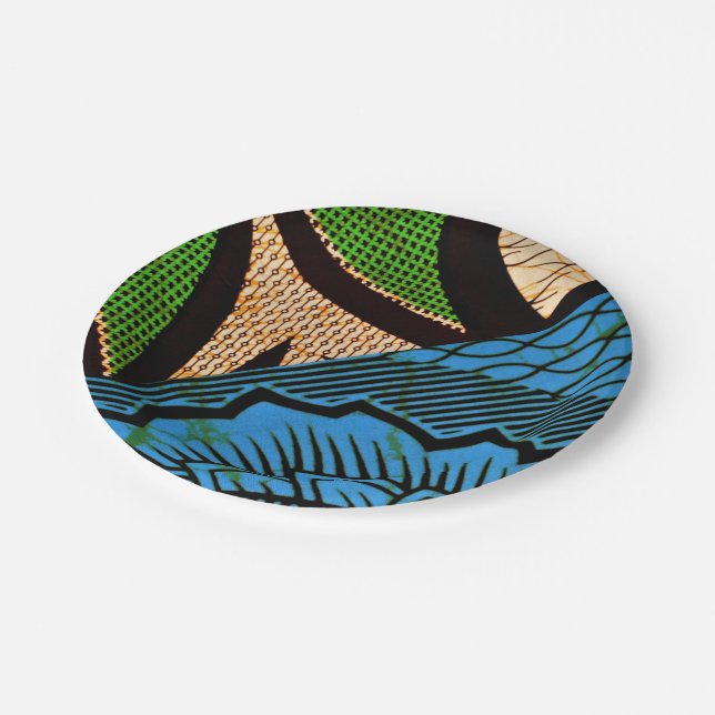 African Print Paper Party Plates (Angled)