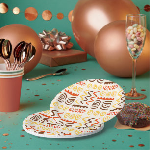 African Print Paper Party Plates