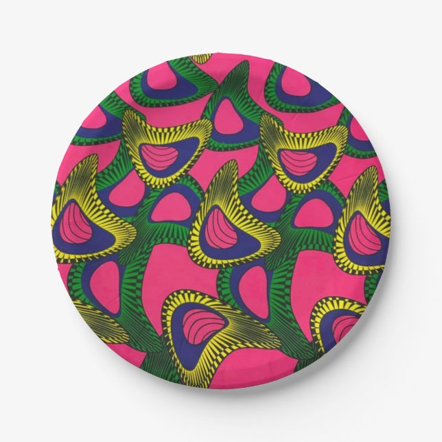 African Print Paper Plate (Front)