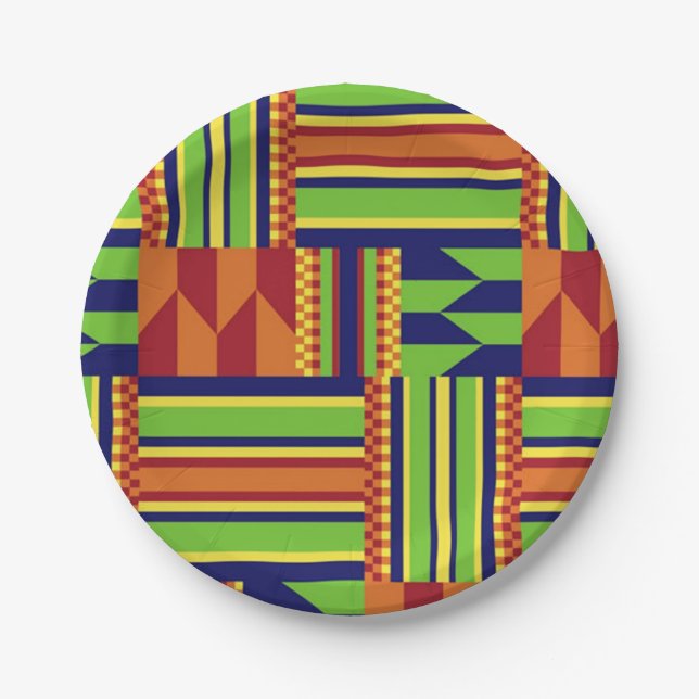African Print Paper Plate (Front)