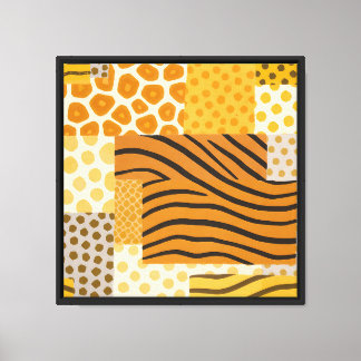African Print Patchwork Flat Color Canvas