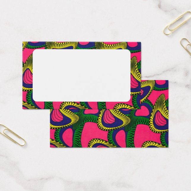 African Print Place Card (Office)