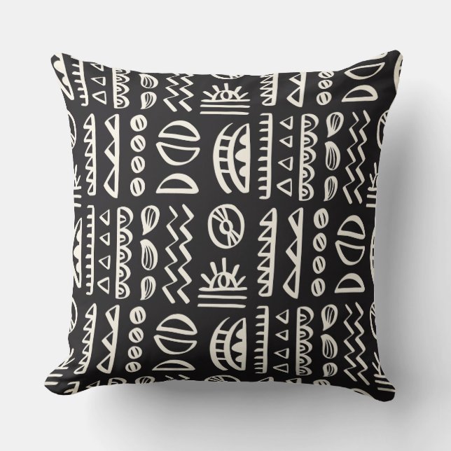 African Print Style Throw Pillow (Front)