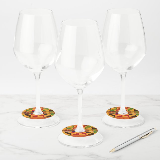 African Print Wine Glass Tags (Set)