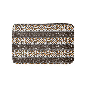 African print with cheetah skin pattern bath mat