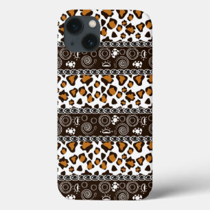 African print with cheetah skin pattern iPhone 13 case