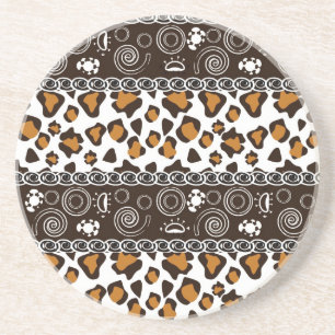 African print with cheetah skin pattern coaster