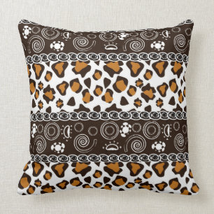 African print with cheetah skin pattern cushion