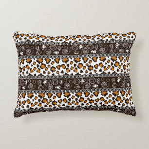 African print with cheetah skin pattern decorative cushion