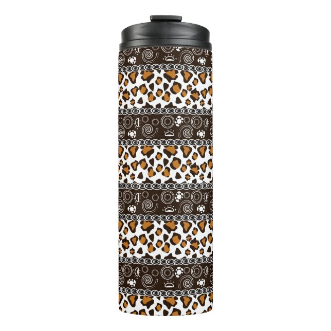 African print with cheetah skin pattern thermal tumbler (Front)