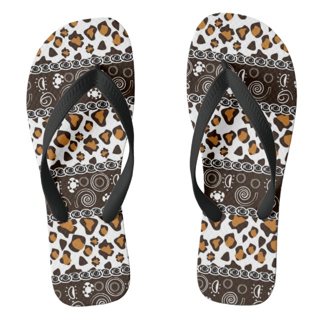 African print with cheetah skin pattern thongs (Footbed)