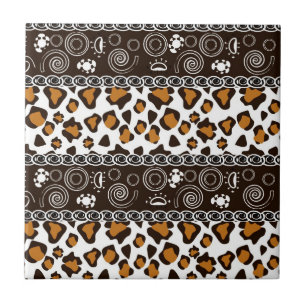 African print with cheetah skin pattern tile
