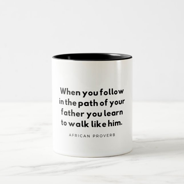 African Proverb Two-Tone Coffee Mug (Center)