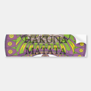 African Purple and Yellow Kaleidoscope Traditional Bumper Sticker