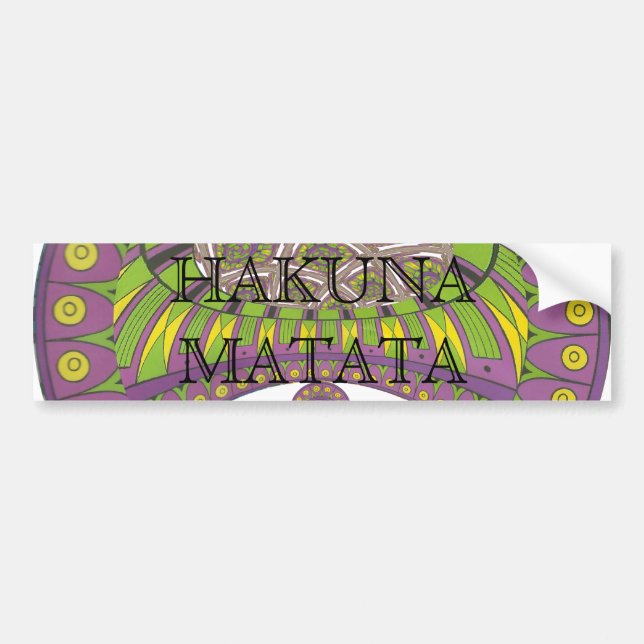 African Purple and Yellow Kaleidoscope Traditional Bumper Sticker (Front)
