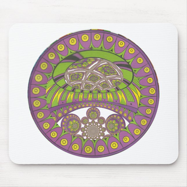 African Purple and Yellow Kaleidoscope Traditional Mouse Pad (Front)