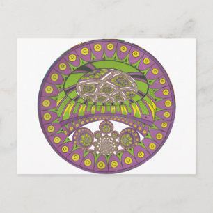 African Purple and Yellow Kaleidoscope Traditional Postcard