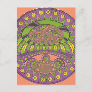African Purple and Yellow Kaleidoscope Traditional Postcard