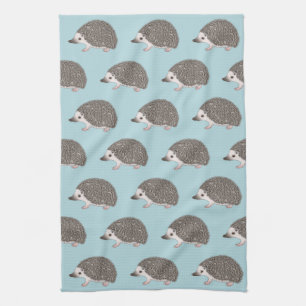 African Pygmy Hedgehog Cartoon Design Pattern Tea Towel