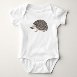 African Pygmy Hedgehog Cute Cartoon Illustration Baby Bodysuit
