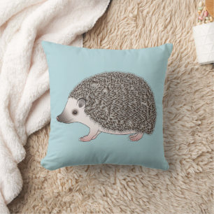 African Pygmy Hedgehog Cute Cartoon Illustration Cushion
