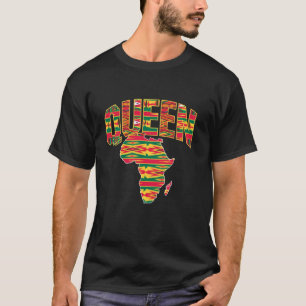 African Queen Art For Women Girls Kente Cloth Afri T-Shirt