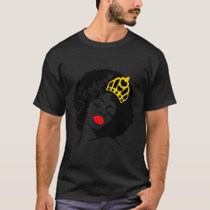 African Queen Birthday Girls Woman Diva Red Lip Af T-Shirt