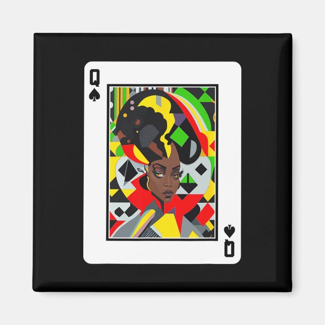 African Queen Card Melanin Black Pride Blm Junetee Magnet (Front)