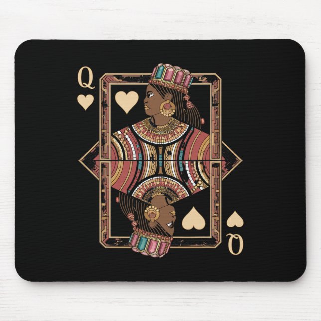 African Queen Card Melanin Black Pride Blm Junetee Mouse Pad (Front)