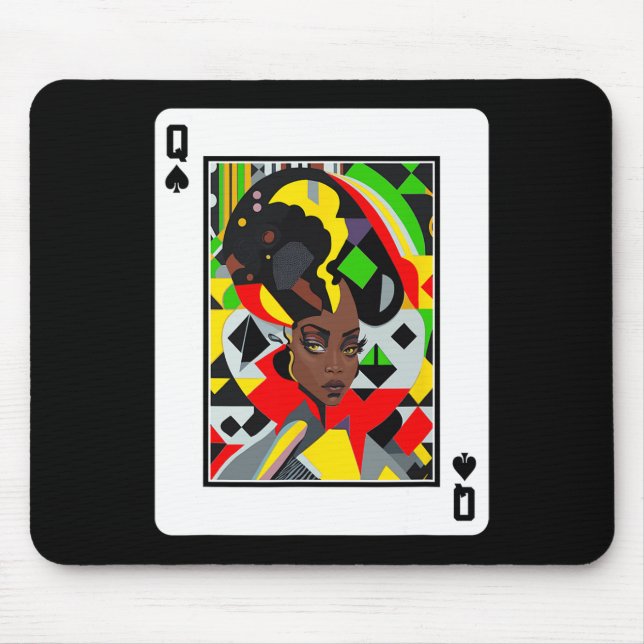 African Queen Card Melanin Black Pride Blm Junetee Mouse Pad (Front)