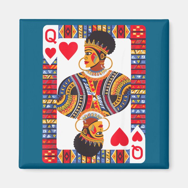 African queen card melanin black pride blm magnet (Front)