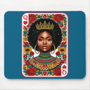 African queen card melanin black pride blm mouse pad