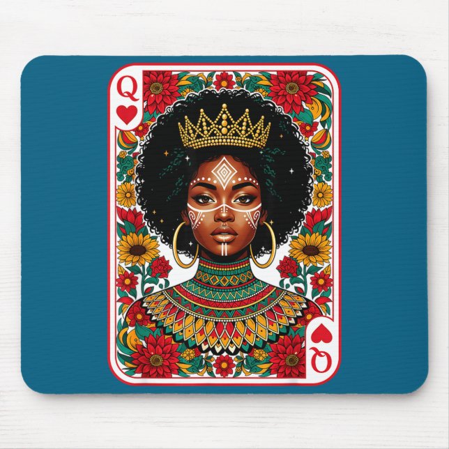 African queen card melanin black pride blm mouse pad (Front)