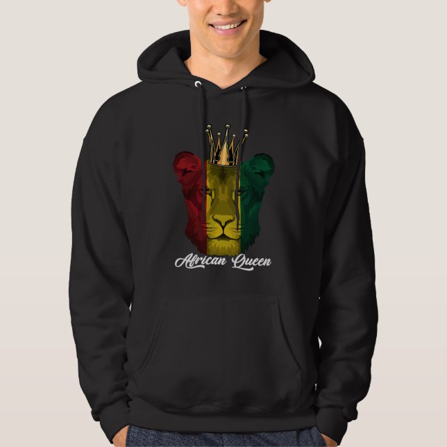 African Queen Lion Black History Month BLM Pride B Hoodie (Front)