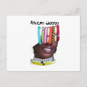 African Queen Postcard   African Art Print   