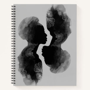 African Queen Silhouette Art Notebook