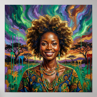 African Queen Smile, Black Woman Wall Art