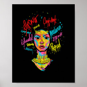 African Queen Strong Woman Black History Month Pro Poster