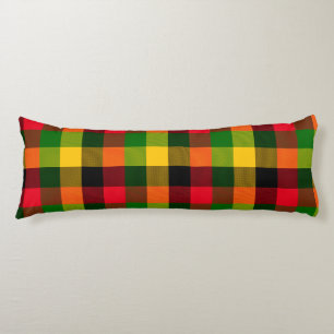 African Rasta Reggae Colours Plaid Pattern Design Body Cushion