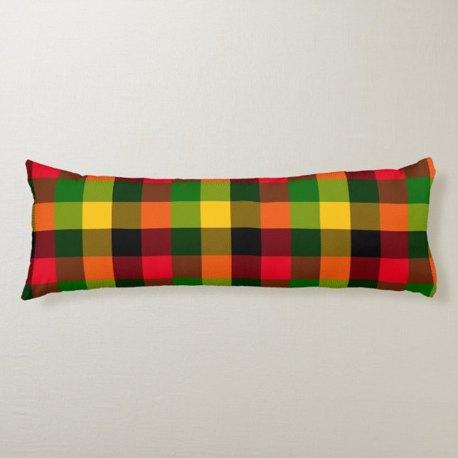  African Rasta Reggae Colours Plaid Pattern Design Body Cushion (Front)