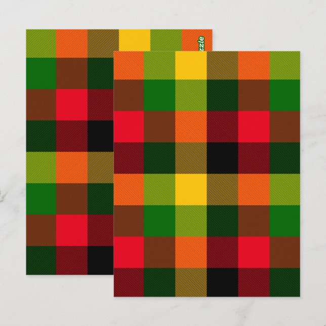  African Rasta Reggae Colours Plaid Pattern Design Postcard (Front/Back)