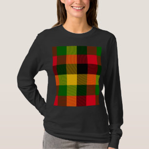 African Rasta Reggae Colours Plaid Pattern Design T-Shirt